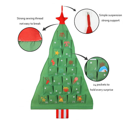 Christmas Felt Advent Calendar Christmas Tree Fabric Advent Calendar - ChildAngle