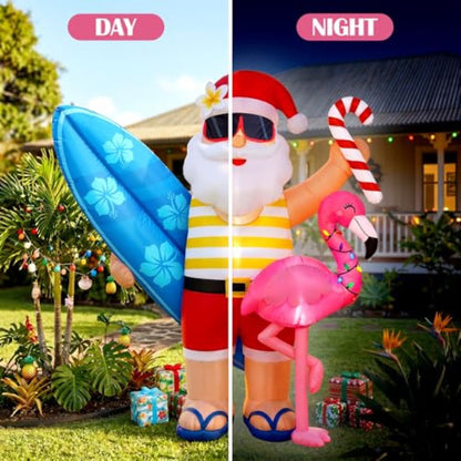 Flamingo Santa Claus Inflatable for Summer Beach Party Christmas in July - ChildAngle