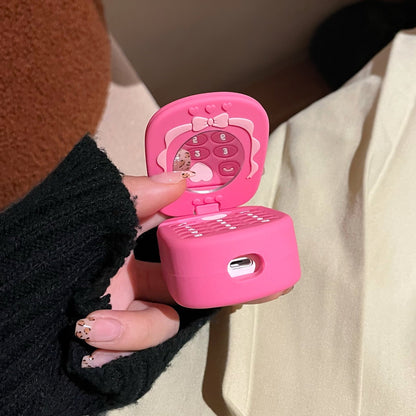 AirPods Pro 3 AirPod 4 Hello Kitty AirPod Case Cartoon Flip Phone Portable Mirror