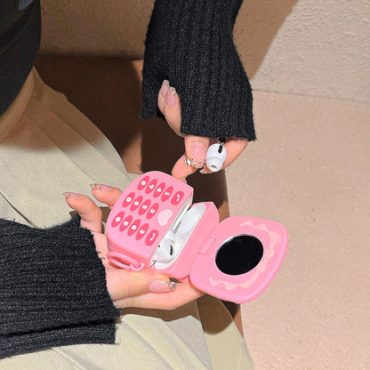 AirPods Pro 3 AirPod 4 Hello Kitty AirPod Case Cartoon Flip Phone Portable Mirror
