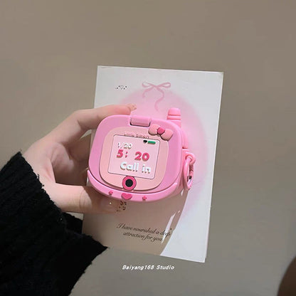 Pink toy phone AirPods case - ChildAngle