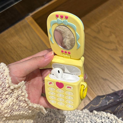 AirPods Pro 3 AirPod 4 Hello Kitty AirPod Case Cartoon Flip Phone Portable Mirror