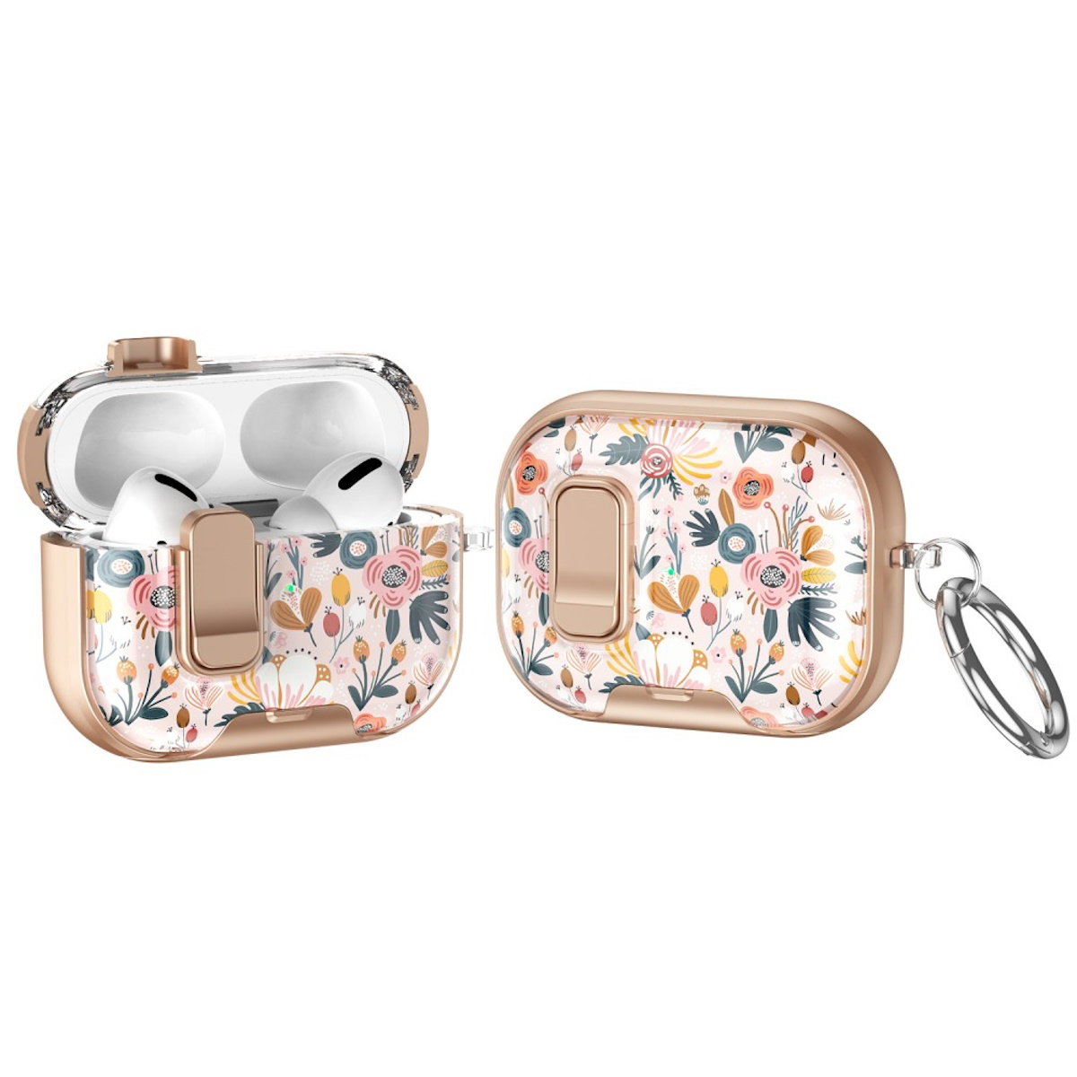 AirPods Pro 3 Schutzhülle mit Schloss, blumenbemalt