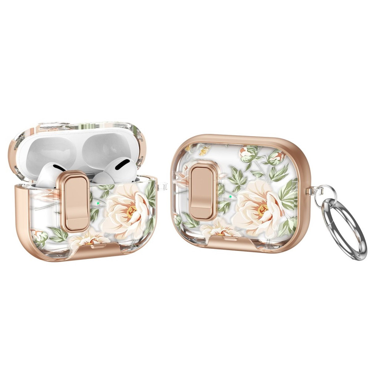 AirPods Pro 3 Schutzhülle mit Schloss, blumenbemalt