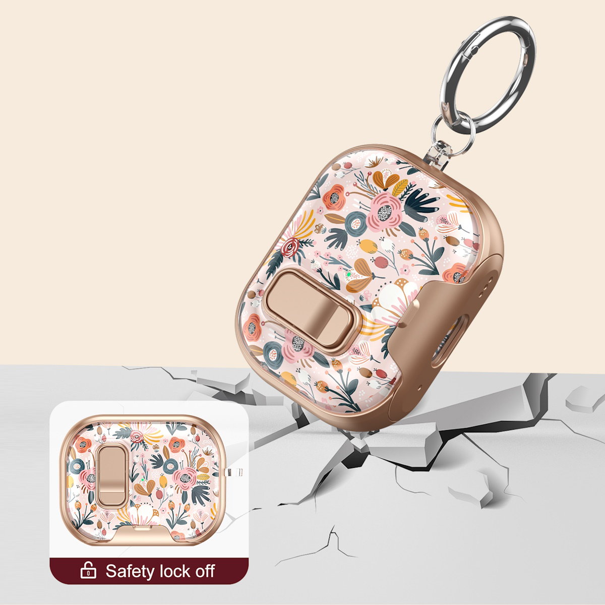 AirPods Pro 3 Schutzhülle mit Schloss, blumenbemalt