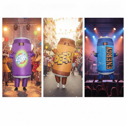Teens Hamburger French Fries and Beer Soda Water Drink Inflatable Costumes - ChildAngle