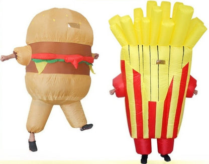 Teens Hamburger French Fries and Beer Soda Water Drink Inflatable Costumes - ChildAngle