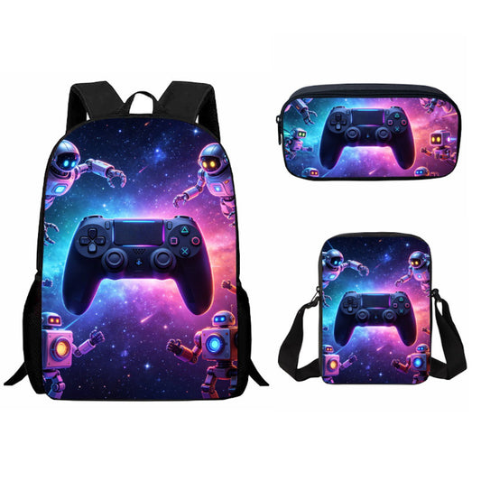 3PCS Gamepad Game Console Backpack and Lunchbox Pencil Case Set - ChildAngle