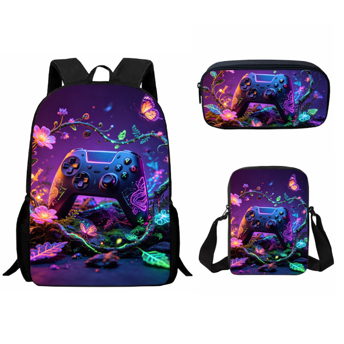 3PCS Gamepad Game Console Backpack and Lunchbox Pencil Case Set - ChildAngle