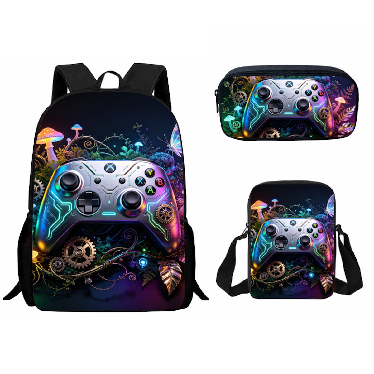 3PCS Gamepad Game Console Backpack and Lunchbox Pencil Case Set - ChildAngle