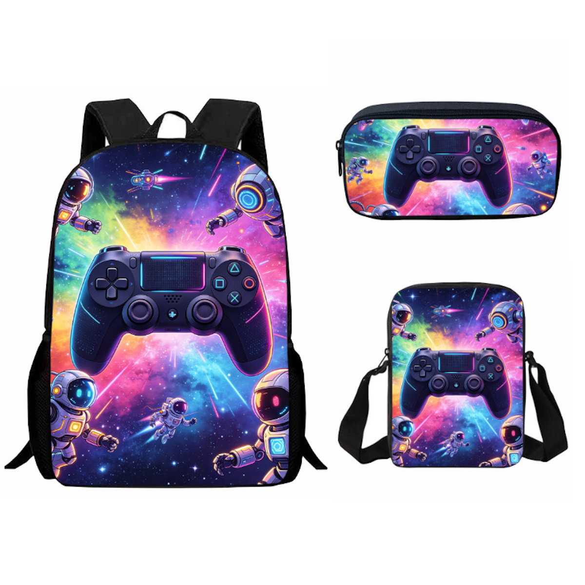 3PCS Gamepad Game Console Backpack and Lunchbox Pencil Case Set - ChildAngle