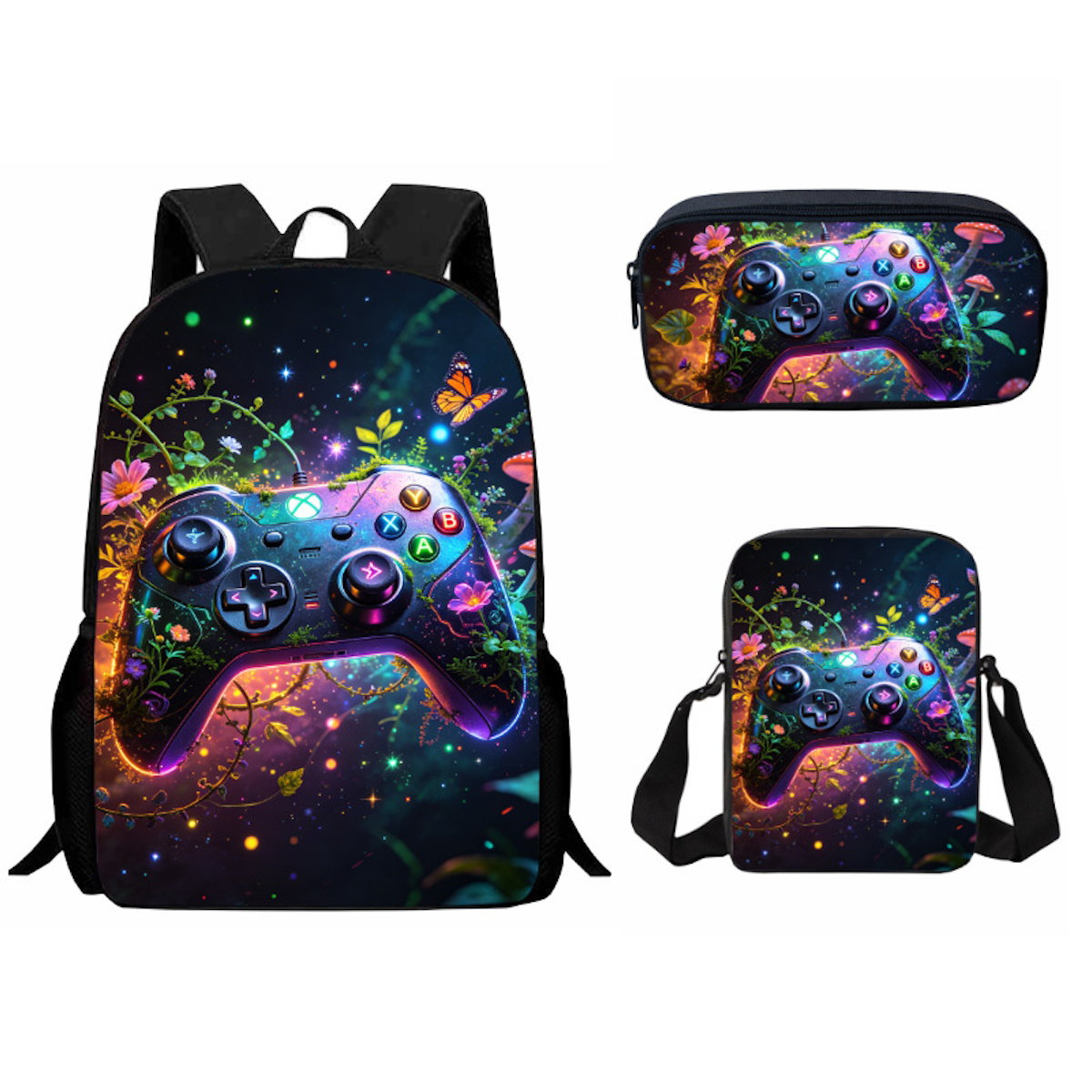 3PCS Gamepad Game Console Backpack and Lunchbox Pencil Case Set - ChildAngle