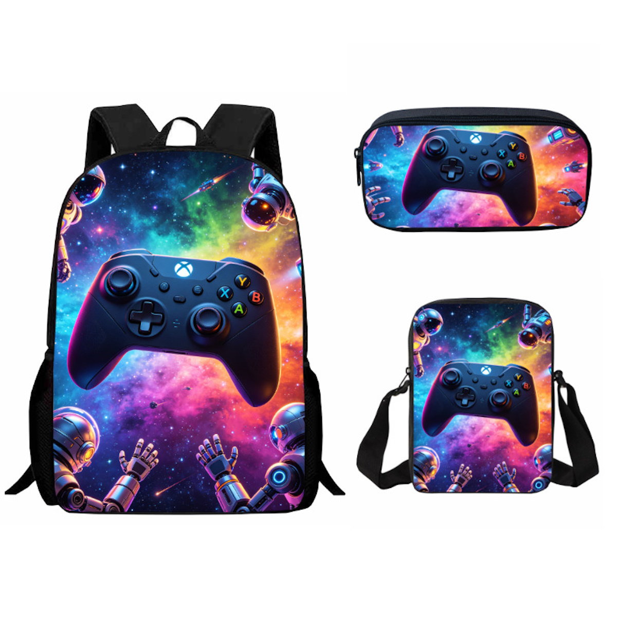 3PCS Gamepad Game Console Backpack and Lunchbox Pencil Case Set - ChildAngle