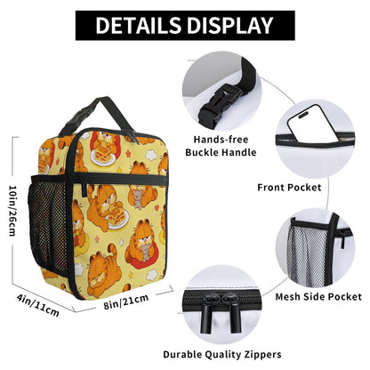 Garfield Orange Cat Lunch Bag Portable Insulated Lunch Tote - ChildAngle