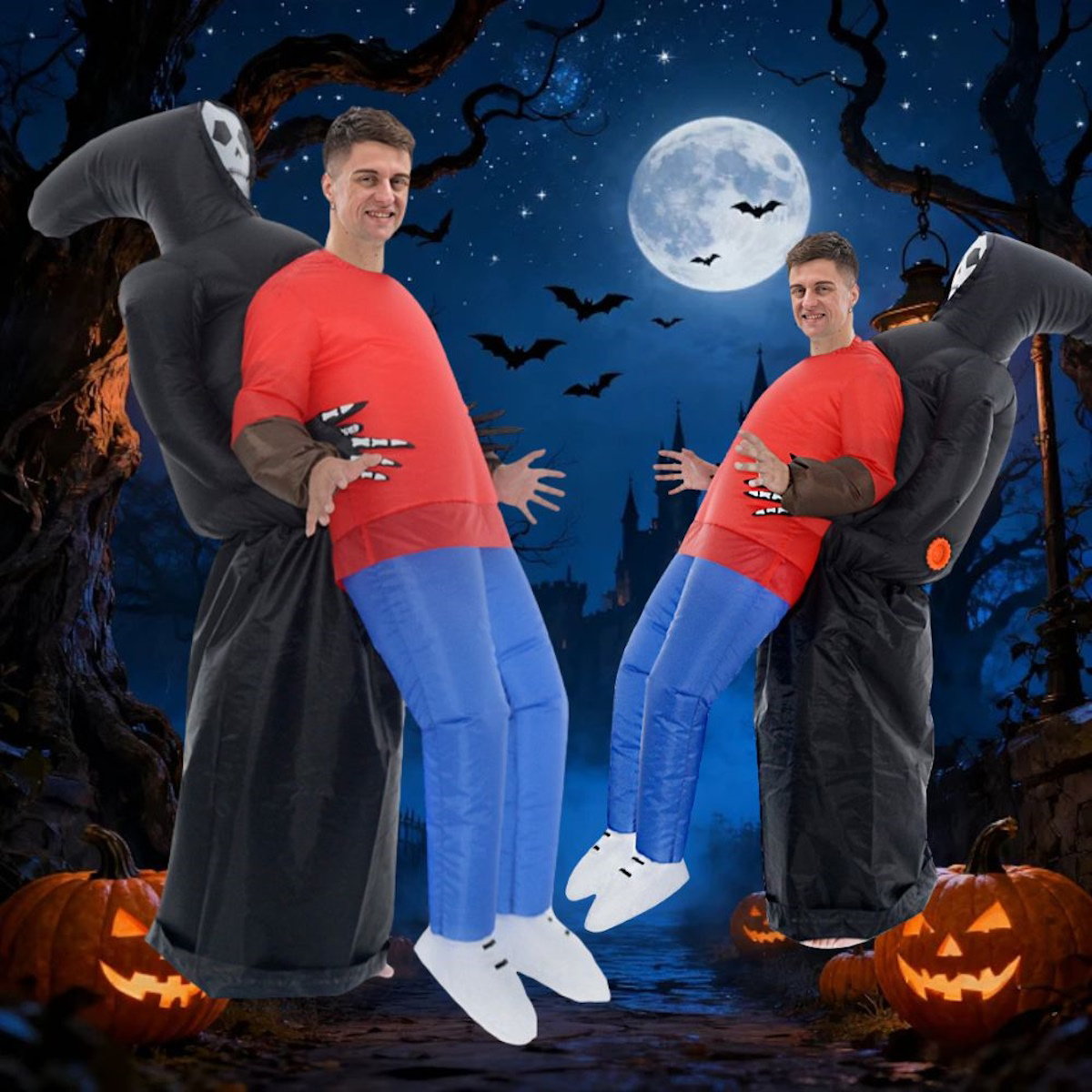 Grim Reaper Ghost Rider Costume Cosplay Halloween Inflatables - ChildAngle