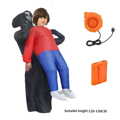 Grim Reaper Ghost Rider Costume Cosplay Halloween Inflatables - ChildAngle