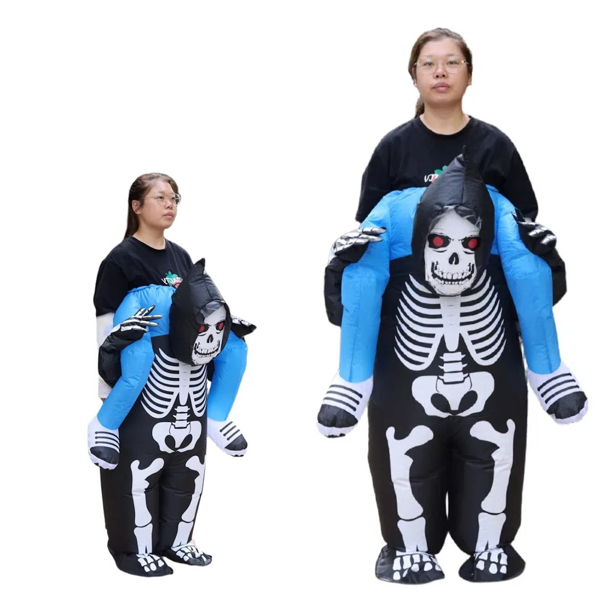 Skeleton Ghost Rider Costume Cosplay Halloween Inflatables - ChildAngle