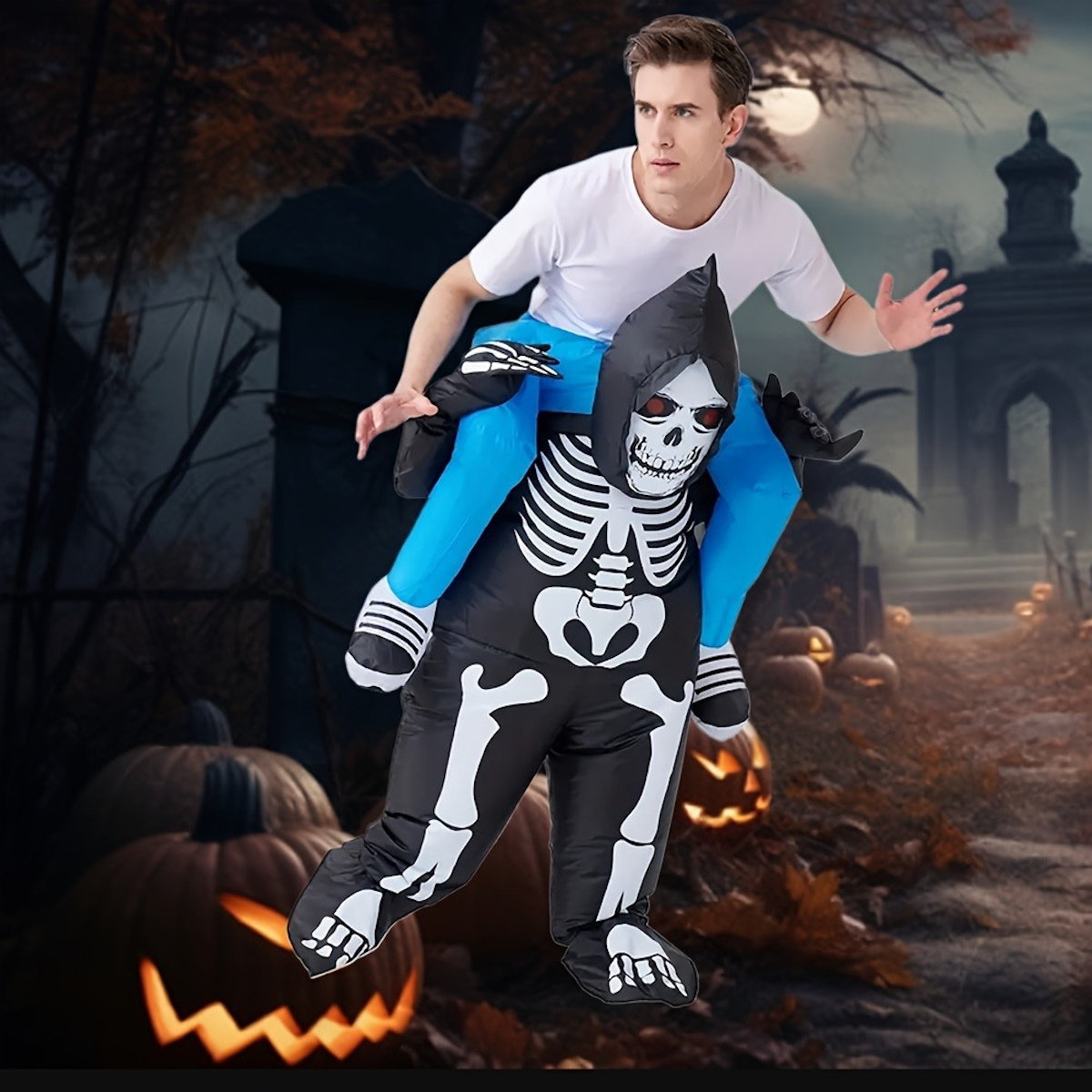 Grim Reaper Ghost Rider Costume Cosplay Halloween Inflatables
