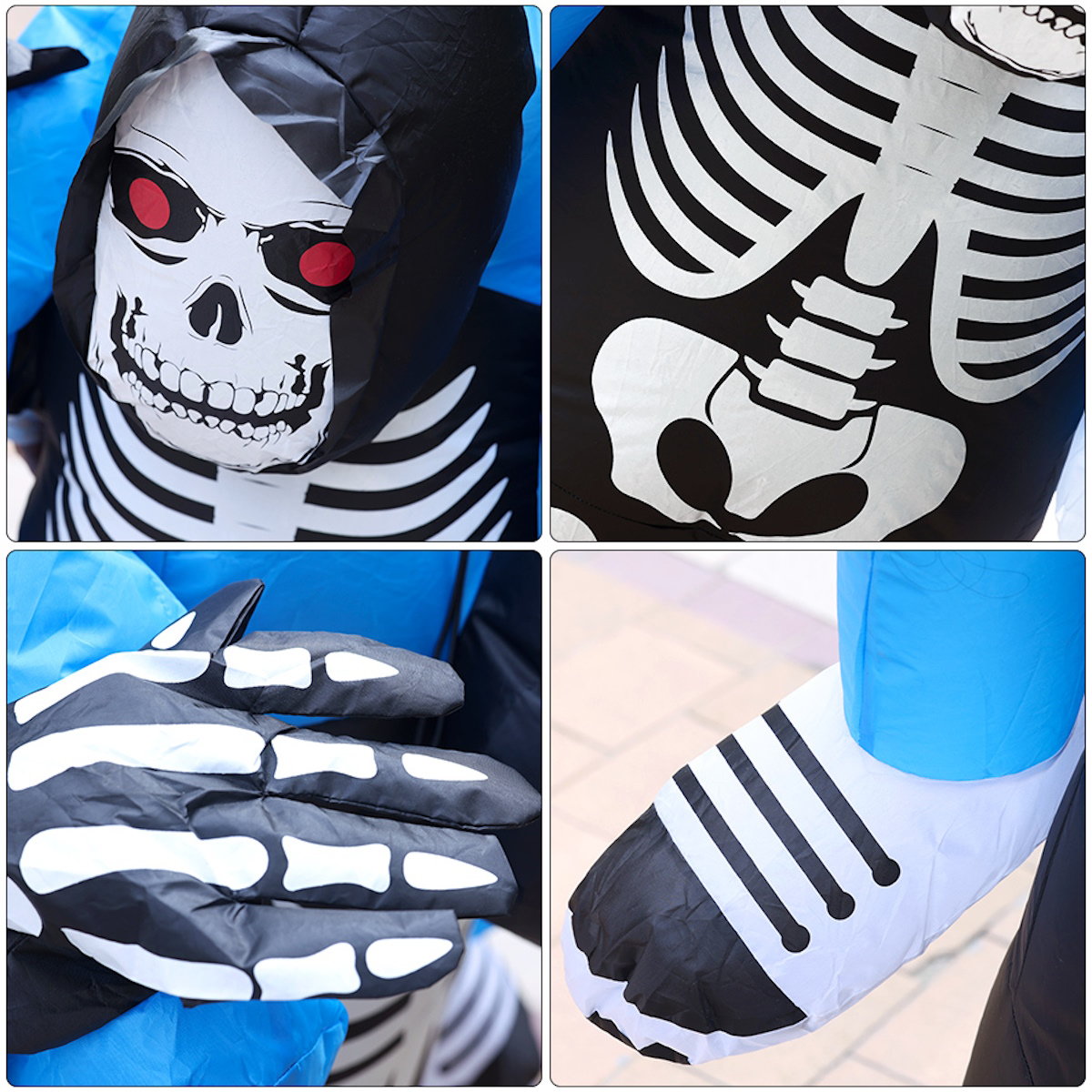 Skeleton Ghost Rider Costume Cosplay Halloween Inflatables - ChildAngle