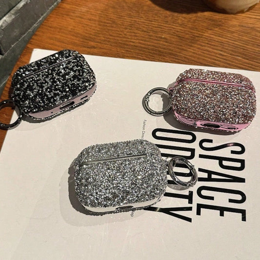 Silver glittery AirPods case - ChildAngle