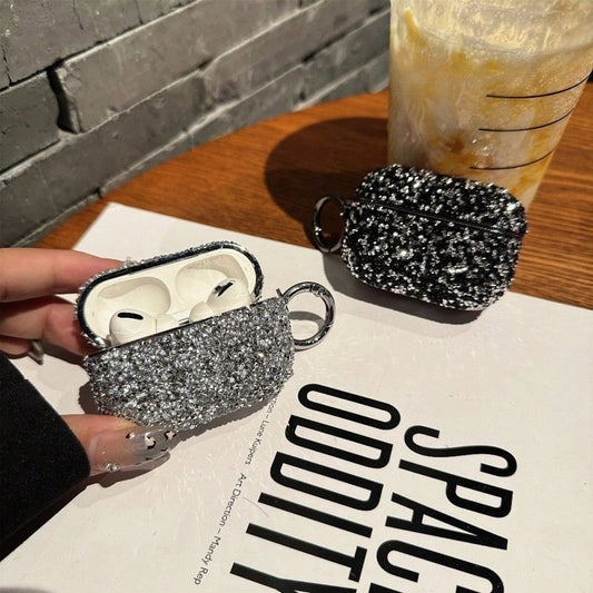 Silver glittery AirPods case - ChildAngle