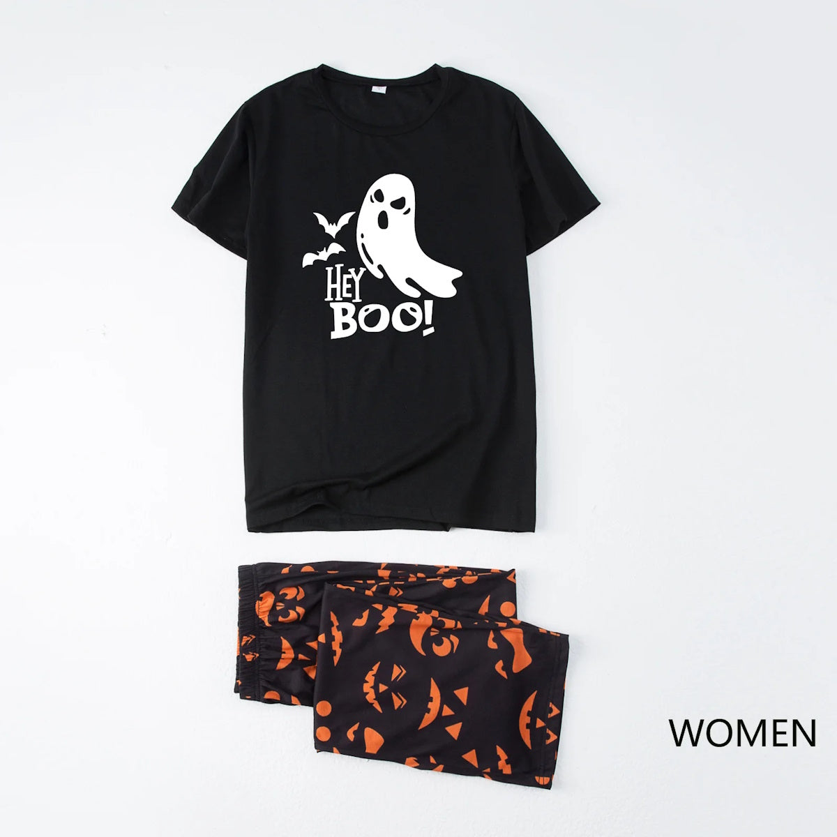 Glow in the Dark Short Sleeve Halloween Family Matching Pajama Ghost Boo Sleepwear for The Whole Family - ChildAngle