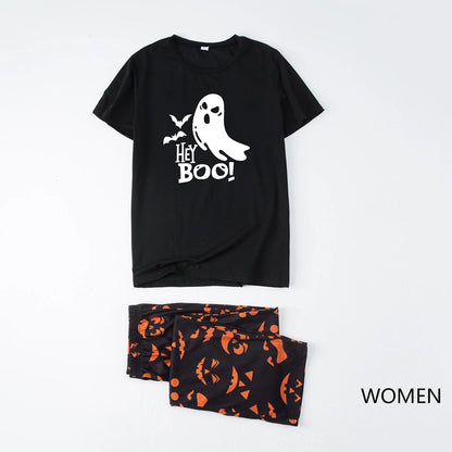 Glow in the Dark Short Sleeve Halloween Family Matching Pajama Ghost Boo Sleepwear for The Whole Family - ChildAngle
