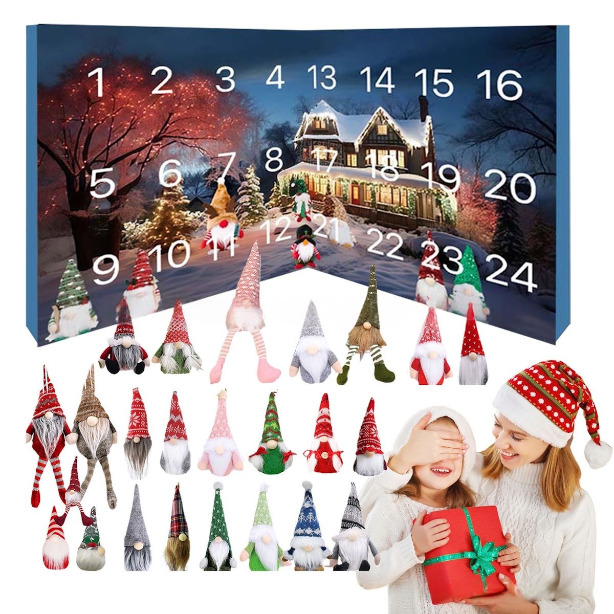 Christmas Gnome Advent Calendar for Kids Teens - ChildAngle