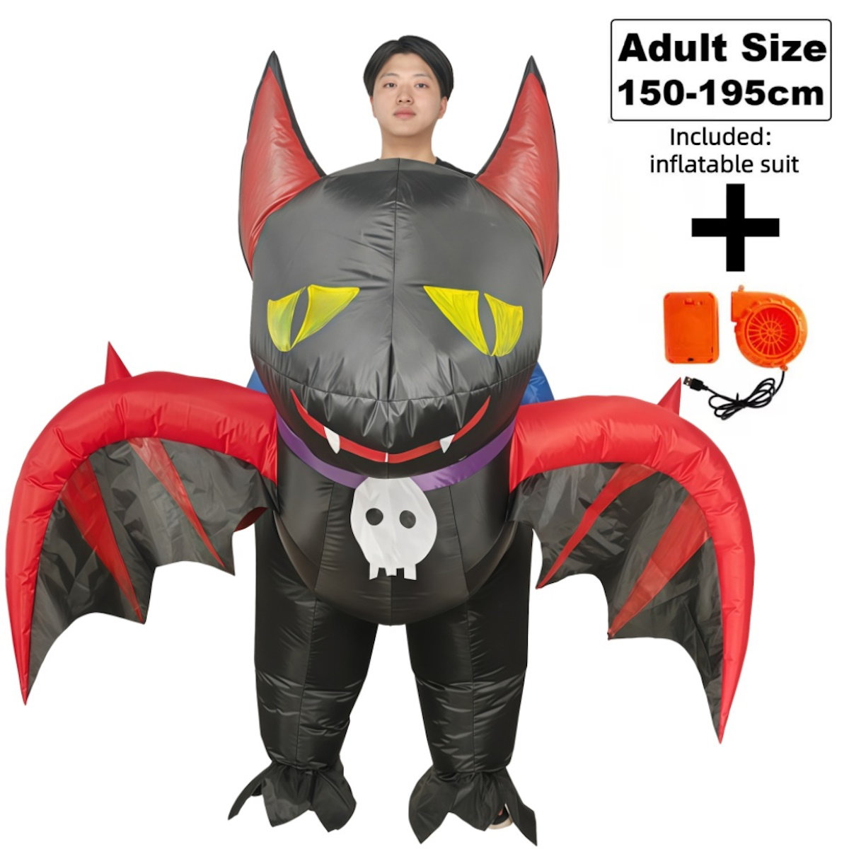 Rider Teens and Adults Inflatable Monster Black Cat Costumes Halloween Blowup Costumes - ChildAngle