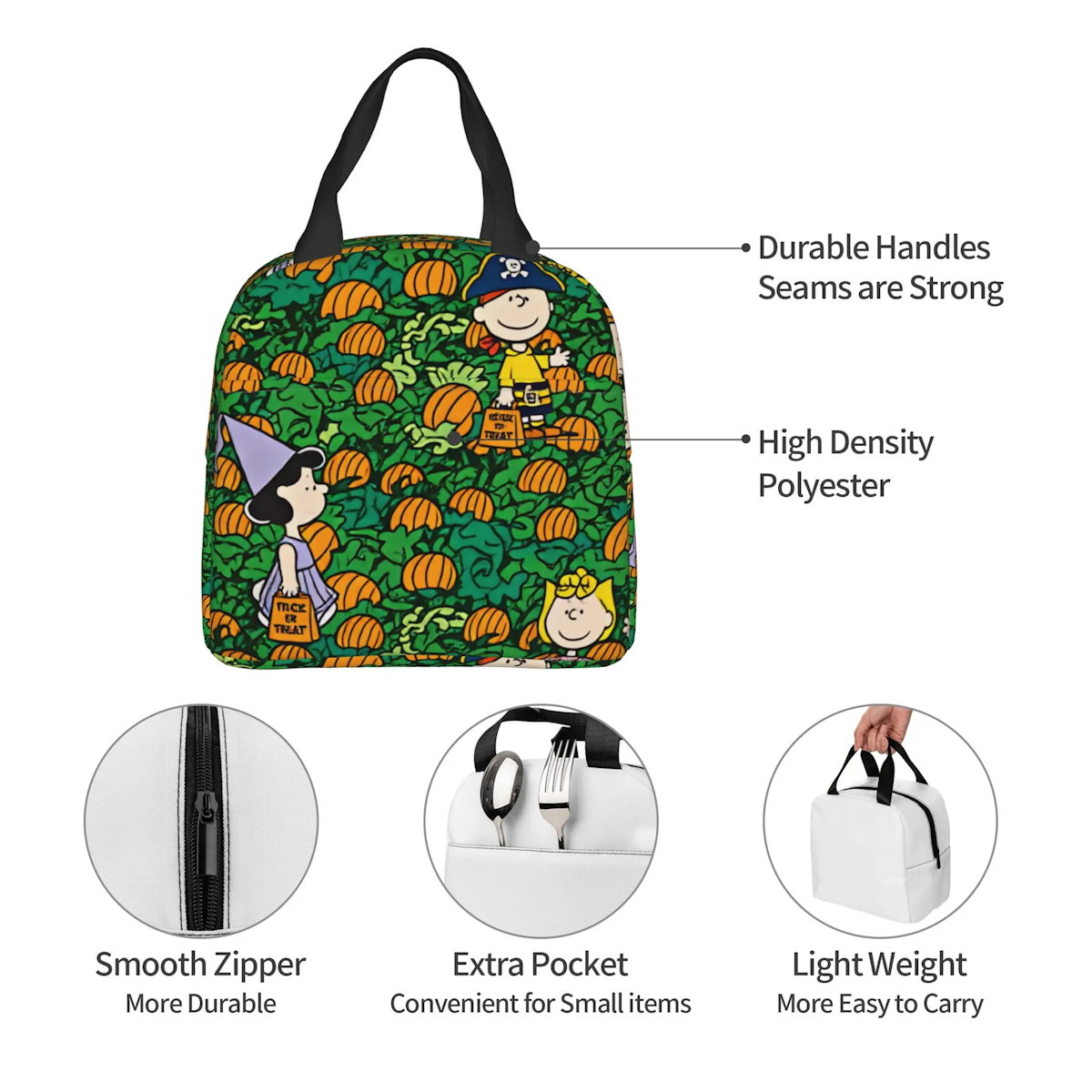 Holiday Snoopy Lunch Bag Picnic Lunch Bag Tote for Students Halloween Snoopy Lunch Bags Christmas Snoopy Lunch Bags 4th of July Snoopy Lunch Bags Easter Snoopy Lunch Bags - ChildAngle