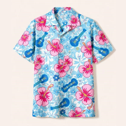 Blue Flower Beach Family Matching Shirts - ChildAngle
