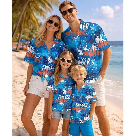 Blue Coconut Tree Surf Palm Tree Family Matching Shirts - ChildAngle