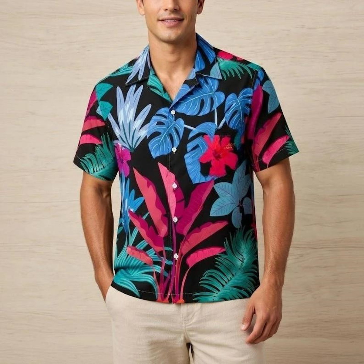 Hawaiian Matching Family Shirts Set for Vacation Tropical Flower Palm Leaves Beach Outfits - ChildAngle