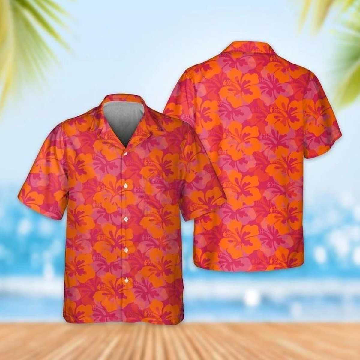 Red Tropical Flower Family Matching Shirts - ChildAngle