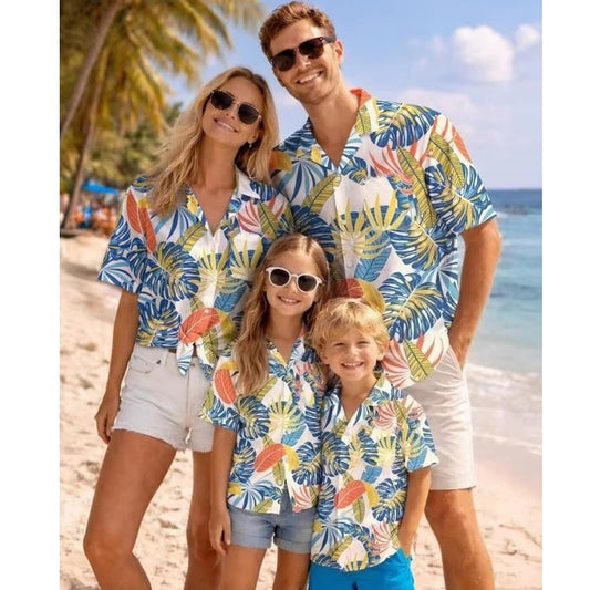 Coconut Tree Hawaiian Family Matching Shirts - ChildAngle 