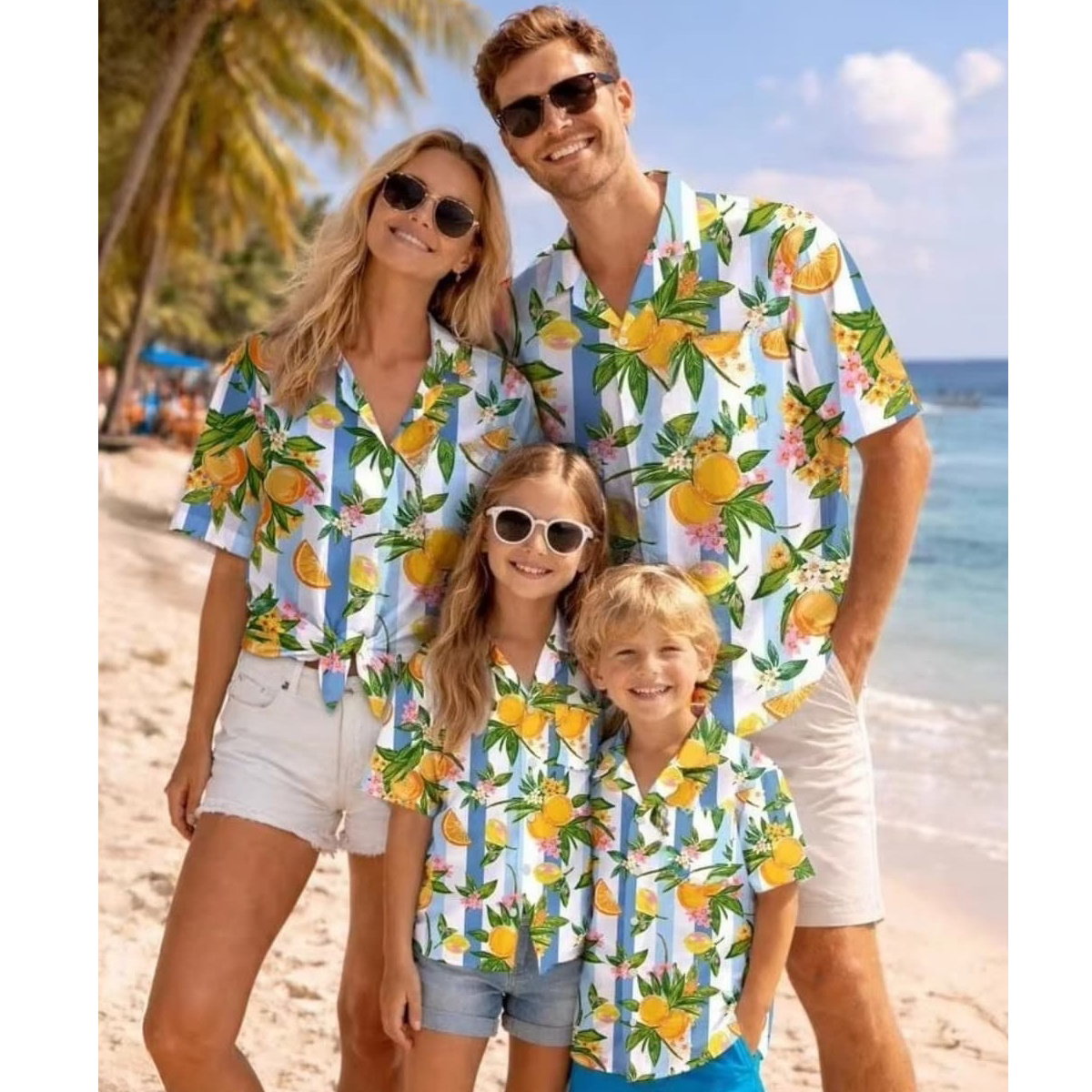 Coconut Tree Hawaiian Family Matching Shirts - ChildAngle 