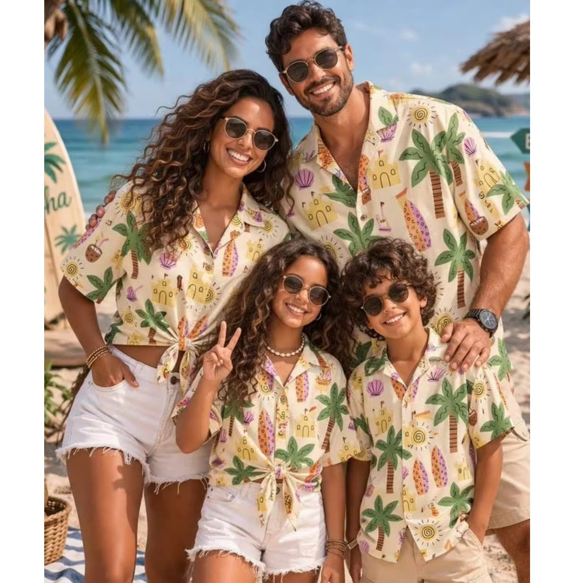 Coconut Tree Hawaiian Family Matching Shirts - ChildAngle 
