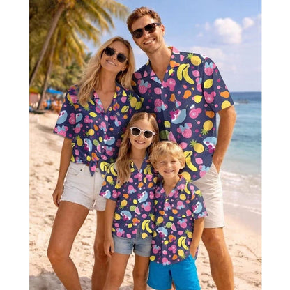 Tropical Fruits Family Matching Shirts Pineapple Watermelon Banana Grapes Beer - ChildAngle