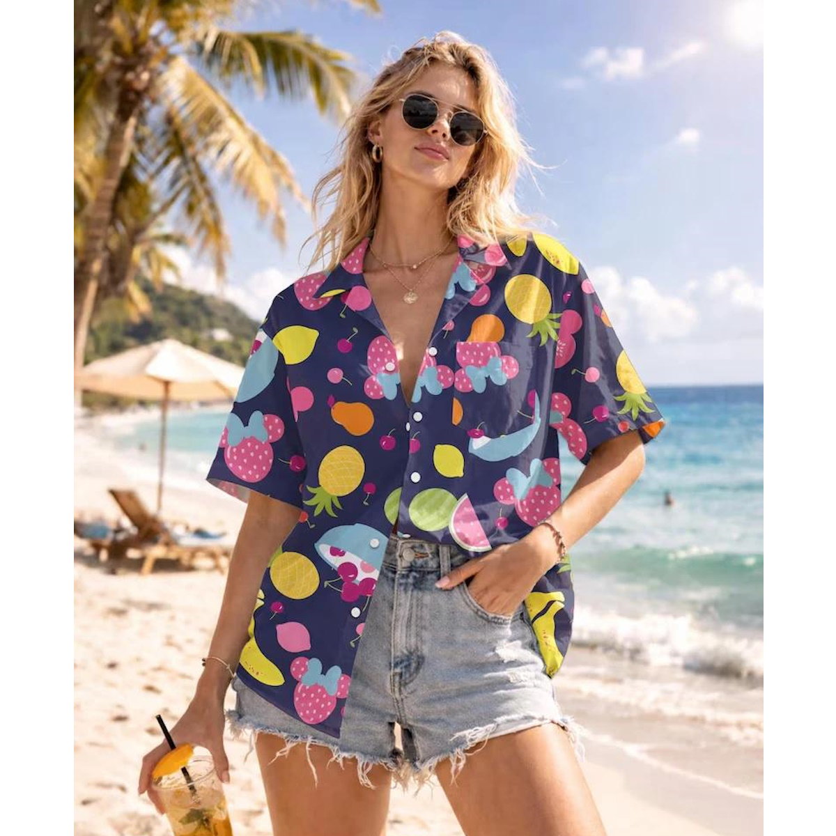 Tropical Fruits Family Matching Shirts Pineapple Watermelon Banana Grapes Beer - ChildAngle
