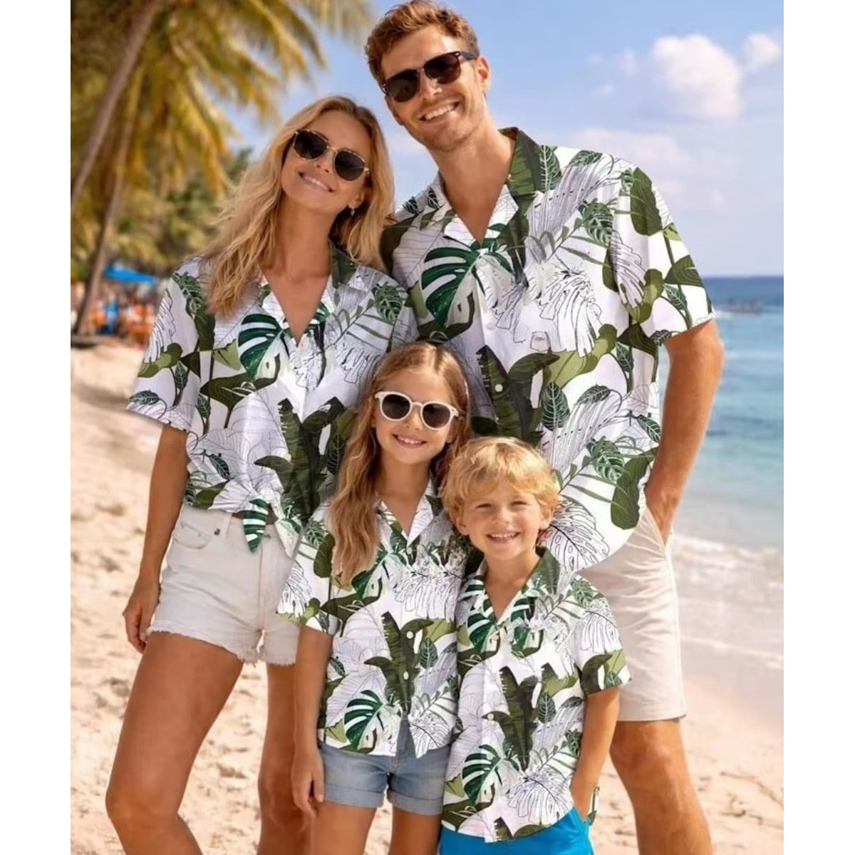 Hawaiian Tropical Flower Print Family Matching Shirts Set - ChildAngle Family Trip Shirts