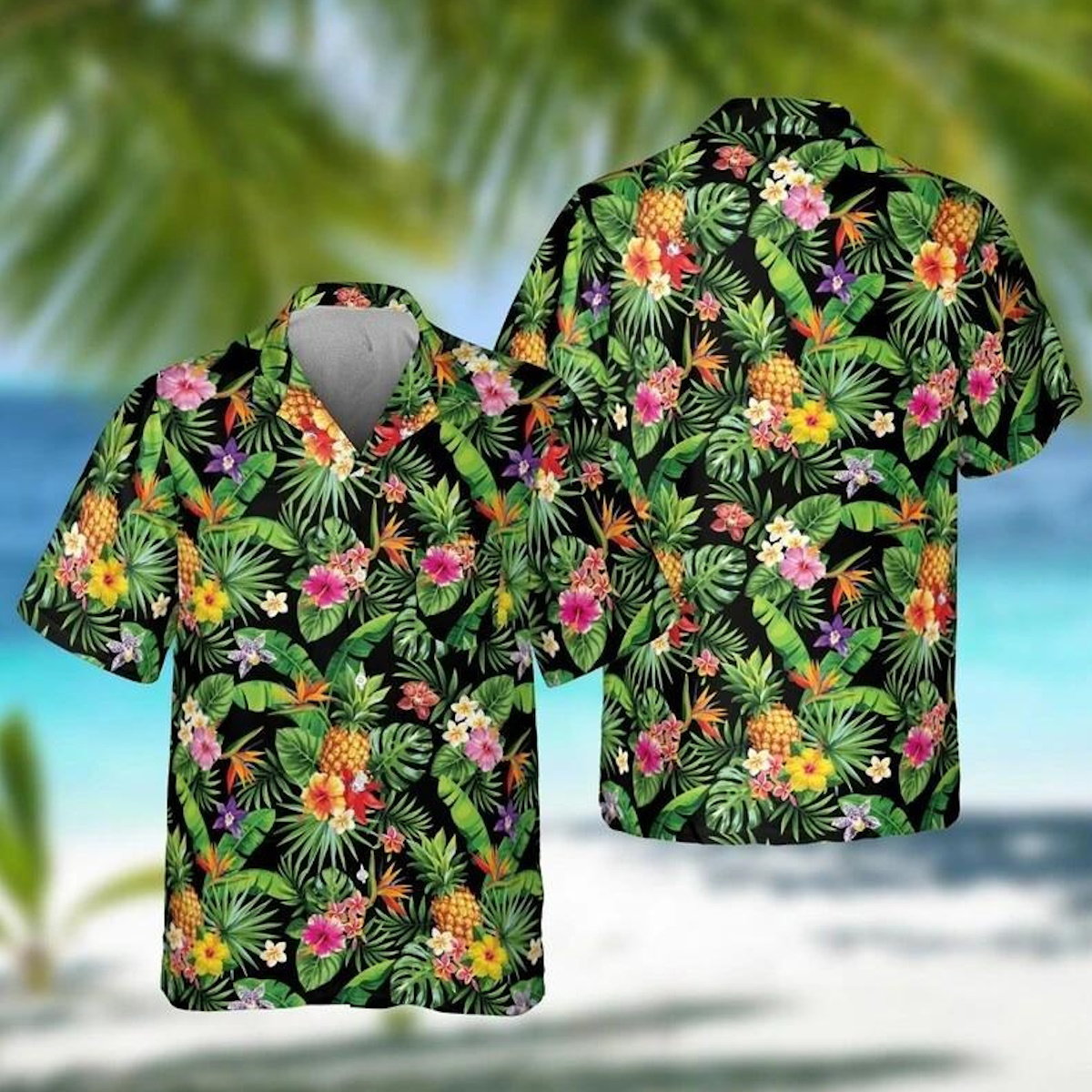 Hawaiian Tropical Flower Print Family Matching Shirts Set - ChildAngle Family Trip Shirts