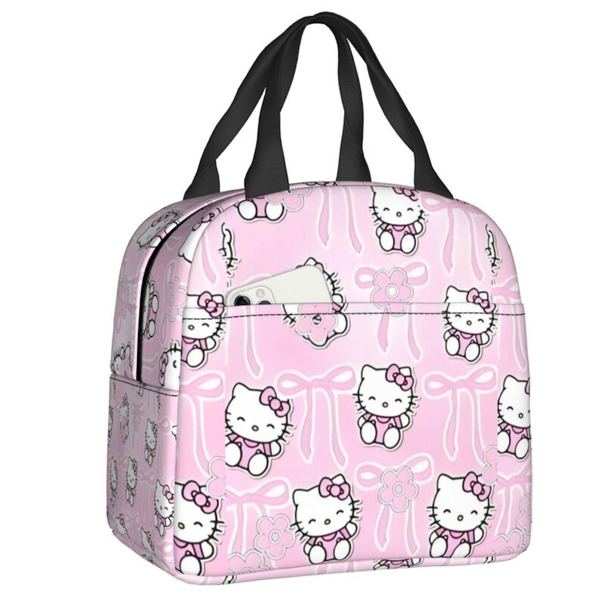 Hello Kitty Lunch Bag Portable Insulated Tote for Girls - ChildAngle