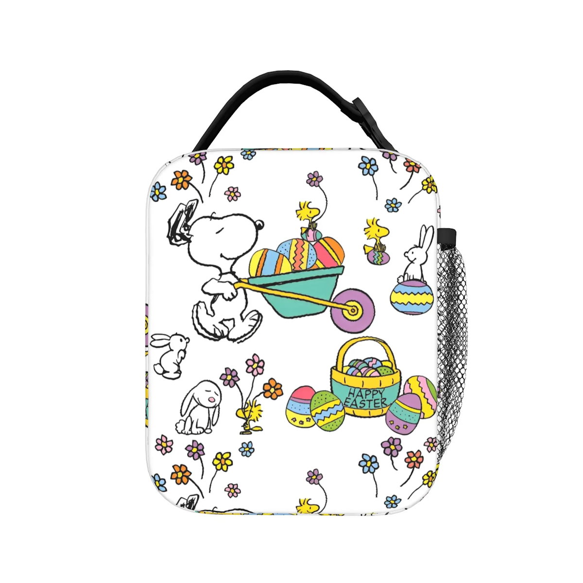 Holiday Easter Halloween Snoopy Lunch Bag Tote with Side Mesh Pocket - ChildAngle