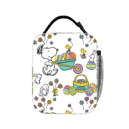 Holiday Easter Halloween Snoopy Lunch Bag Tote with Side Mesh Pocket - ChildAngle