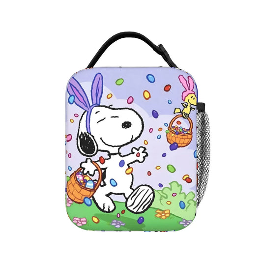 Holiday Easter Halloween Snoopy Lunch Bag Tote with Side Mesh Pocket - ChildAngle