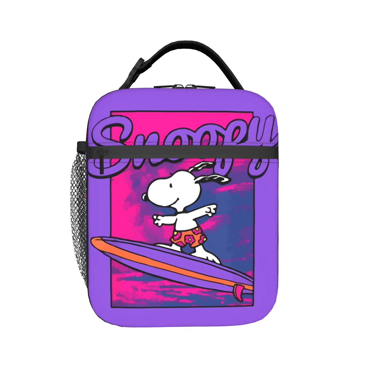 Holiday Easter Halloween Snoopy Lunch Bag Tote with Side Mesh Pocket - ChildAngle
