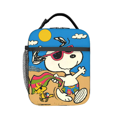 Holiday Easter Halloween Snoopy Lunch Bag Tote with Side Mesh Pocket - ChildAngle