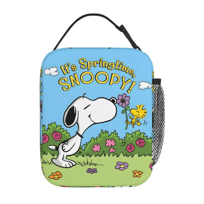 Holiday Easter Halloween Snoopy Lunch Bag Tote with Side Mesh Pocket - ChildAngle