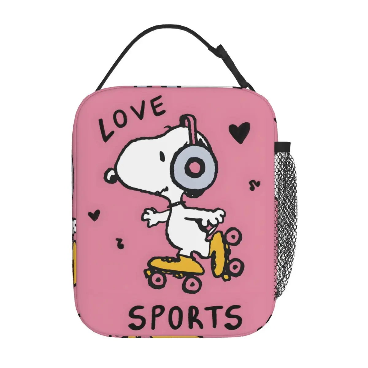 Holiday Easter Halloween Snoopy Lunch Bag Tote with Side Mesh Pocket - ChildAngle