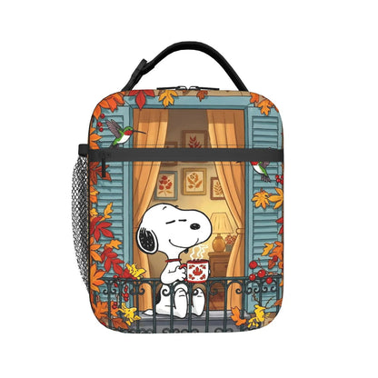 Holiday Easter Halloween Snoopy Lunch Bag Tote with Side Mesh Pocket - ChildAngle